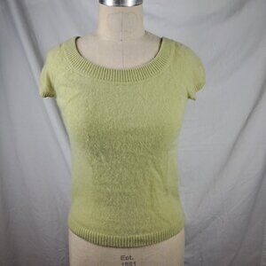 The Limited 100% Cashmere Off Shoulders Lime Green Medium Sweater